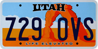 UT license plate Z290VS
