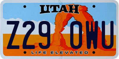 UT license plate Z290WU