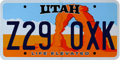 UT license plate Z290XK