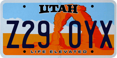 UT license plate Z290YX