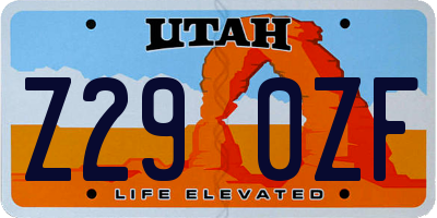 UT license plate Z290ZF