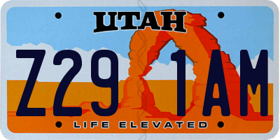 UT license plate Z291AM