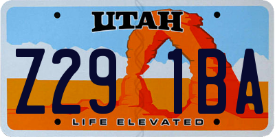 UT license plate Z291BA
