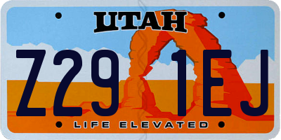 UT license plate Z291EJ
