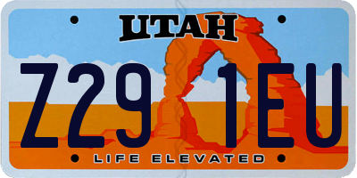 UT license plate Z291EU