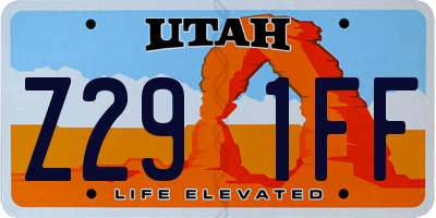 UT license plate Z291FF