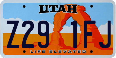 UT license plate Z291FJ