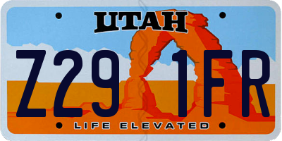 UT license plate Z291FR