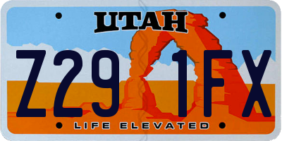 UT license plate Z291FX
