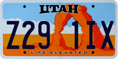 UT license plate Z291IX