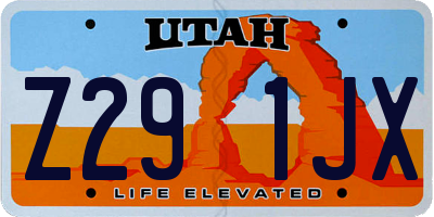 UT license plate Z291JX