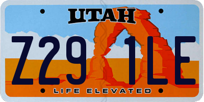 UT license plate Z291LE