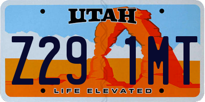 UT license plate Z291MT