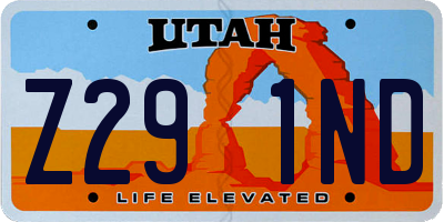 UT license plate Z291ND