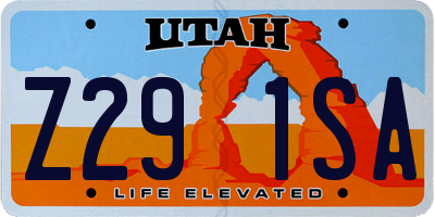 UT license plate Z291SA