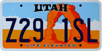 UT license plate Z291SL