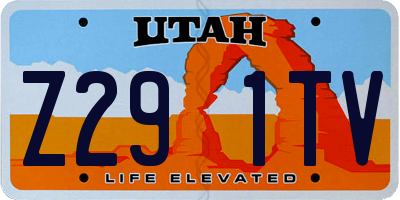 UT license plate Z291TV