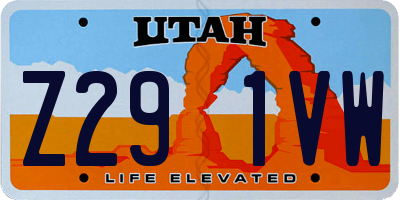 UT license plate Z291VW