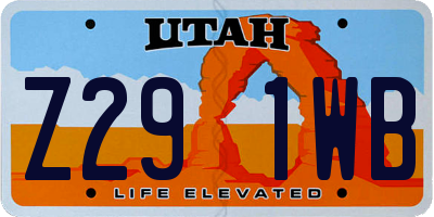 UT license plate Z291WB