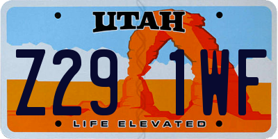 UT license plate Z291WF