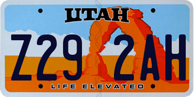 UT license plate Z292AH