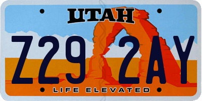 UT license plate Z292AY
