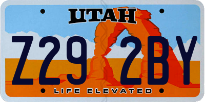UT license plate Z292BY