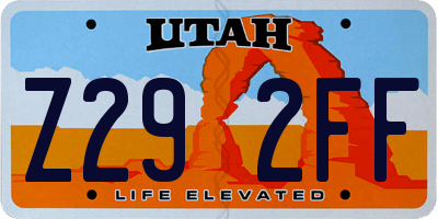 UT license plate Z292FF