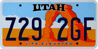 UT license plate Z292GF