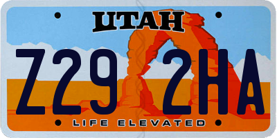 UT license plate Z292HA