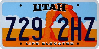 UT license plate Z292HZ