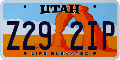 UT license plate Z292IP