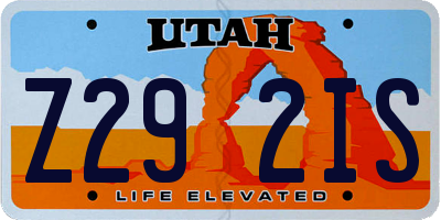 UT license plate Z292IS