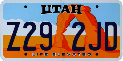 UT license plate Z292JD
