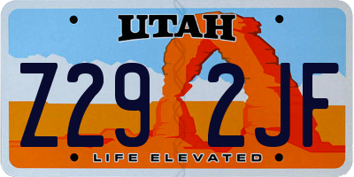 UT license plate Z292JF