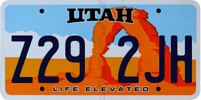 UT license plate Z292JH