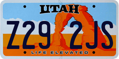 UT license plate Z292JS