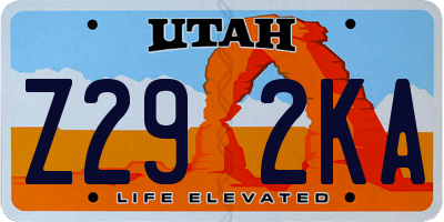 UT license plate Z292KA
