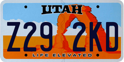 UT license plate Z292KD
