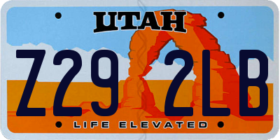 UT license plate Z292LB