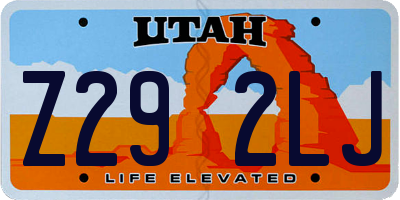 UT license plate Z292LJ