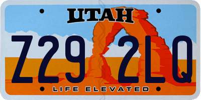 UT license plate Z292LQ