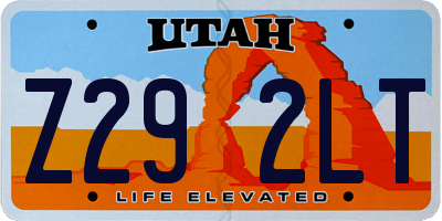 UT license plate Z292LT