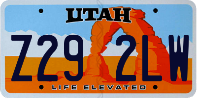 UT license plate Z292LW