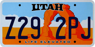 UT license plate Z292PJ