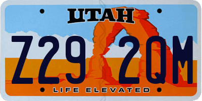 UT license plate Z292QM