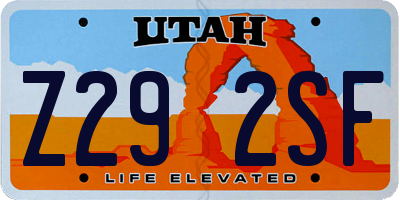 UT license plate Z292SF