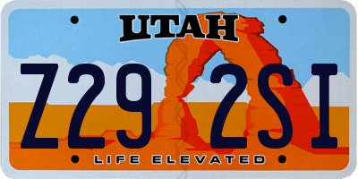 UT license plate Z292SI