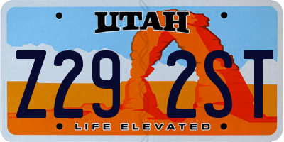 UT license plate Z292ST