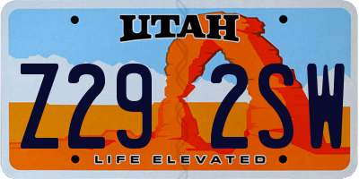 UT license plate Z292SW